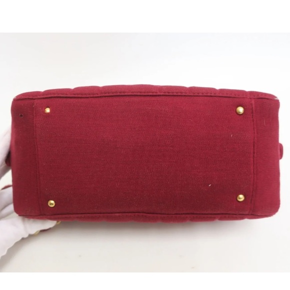 SOLD❤️ CHANEL Chocolate Bar CC Red Canvas Double Chain Shoulder Crossbody Bag - Picture 8 of 16